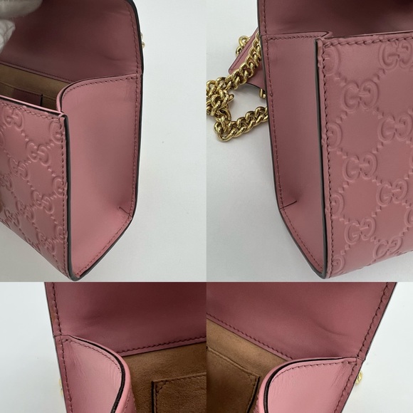❌SOLD❌Authentic Gucci pink Guccissima small padlock chain bag - Picture 12 of 16